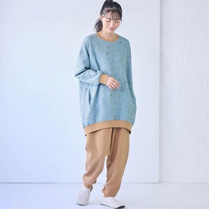 モデル身長164cm／Ｍ ※写真は撮影用のためトップス身丈+3cm、ボトム股下+4cmになります。