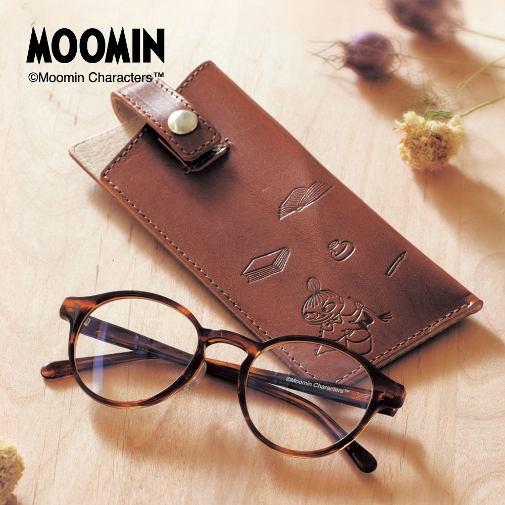 【ムーミン/MOOMIN】鯖江製クリアグラス・リーディンググラス & 栃木レザー製メガネケース[日本製] 「ムーミン」