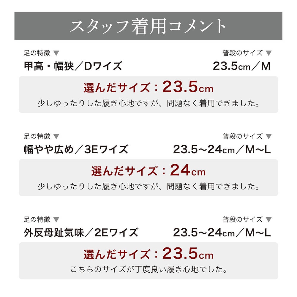スタッフの着用コメント