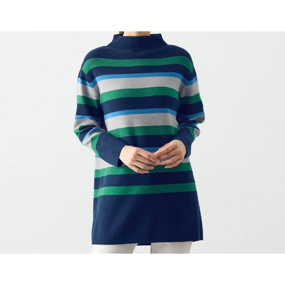 【花笑むとき/hana emu toki】マルチボーダーニットチュニック