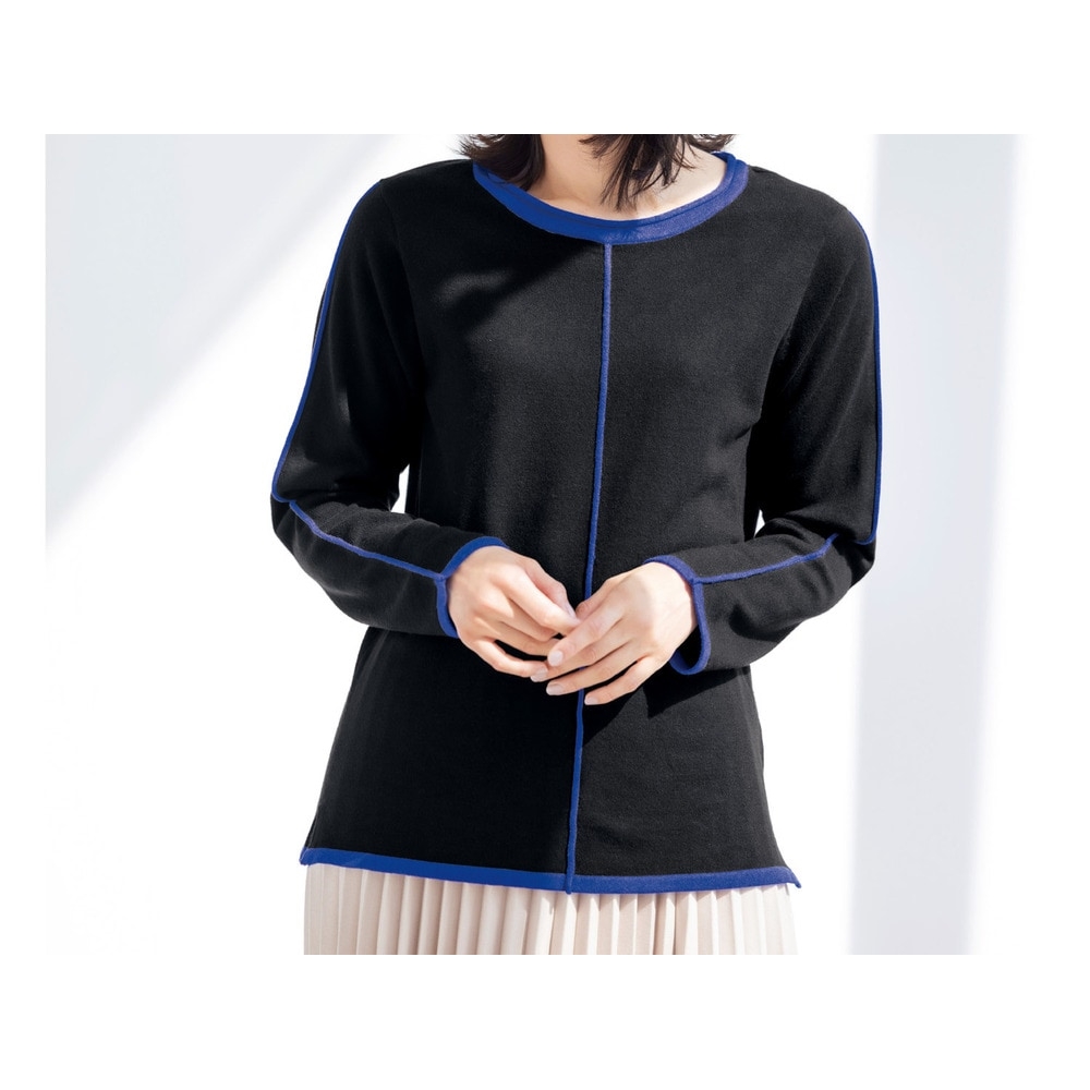 【花笑むとき/hana emu toki】柔らかタッチの配色プルオーバー