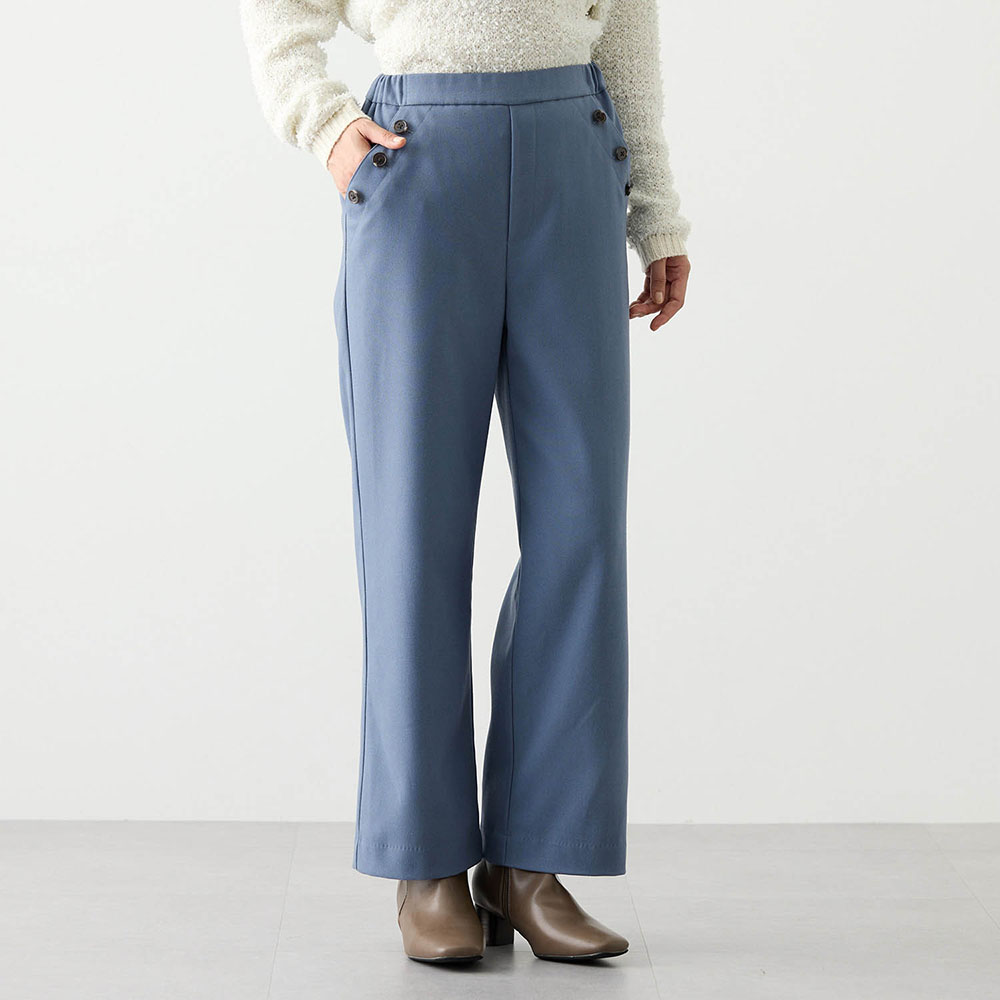 【花笑むとき/hana emu toki】短め丈セミワイドクロップドパンツ