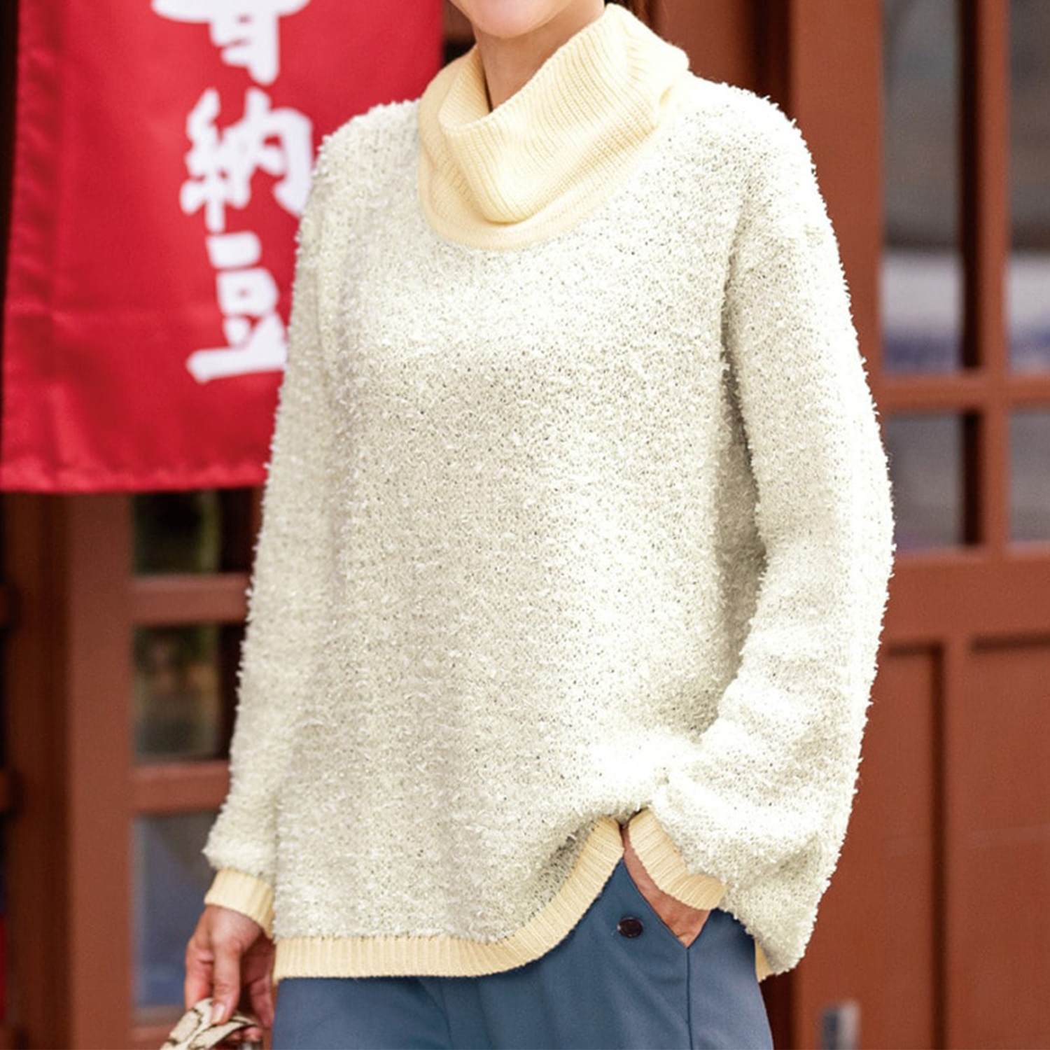 【花笑むとき/hana emu toki】ファンシーヤーンのニットプルオーバー