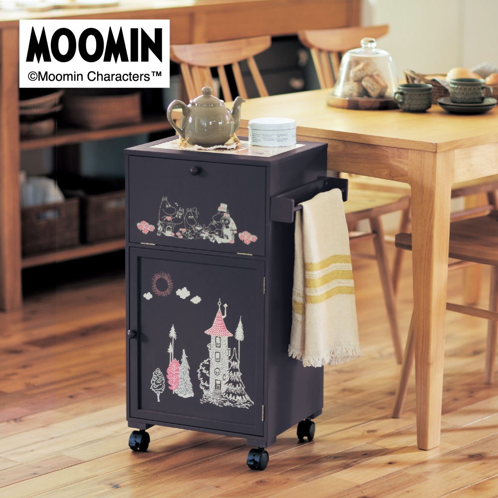 【ムーミン/MOOMIN】タイル天板のキッチンワゴン 「ムーミン」