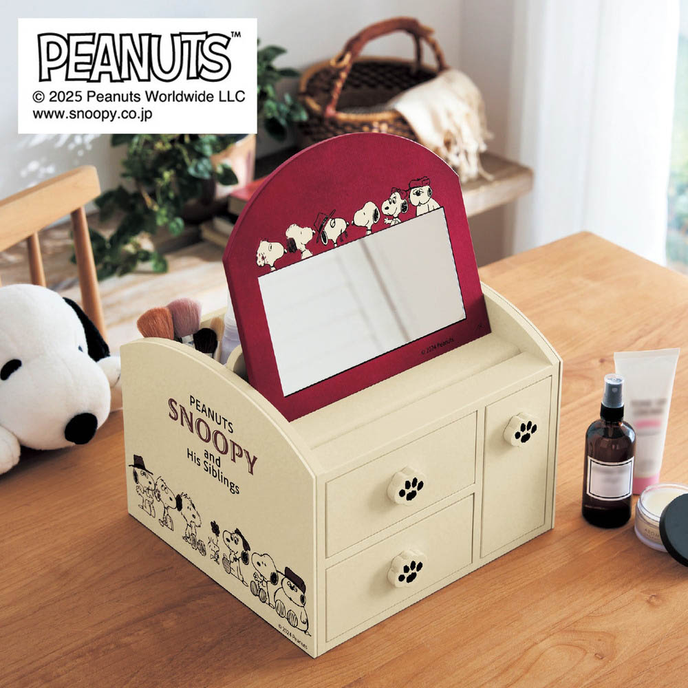 【ピーナッツ/PEANUTS】卓上メイク収納ボックス 「スヌーピー」 【ピーナッツ/PEANUTS】卓上メイク収納ボックス 「スヌーピー」