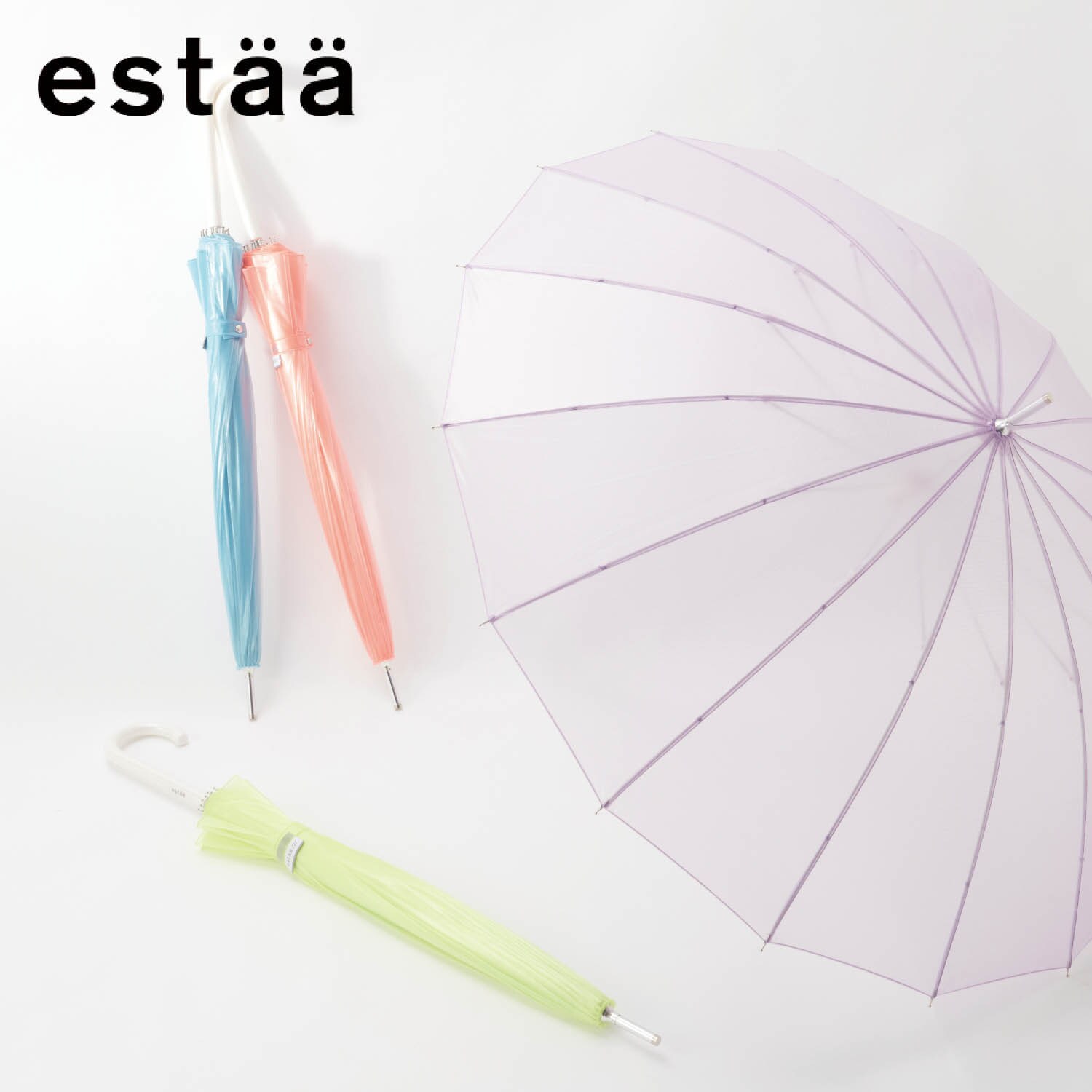 【エスタ/estaa】16本フレーム透明長傘
