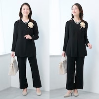 小物を変えて礼服やハレのシーンにも対応（モデル身長165cm/９ＡＲ）