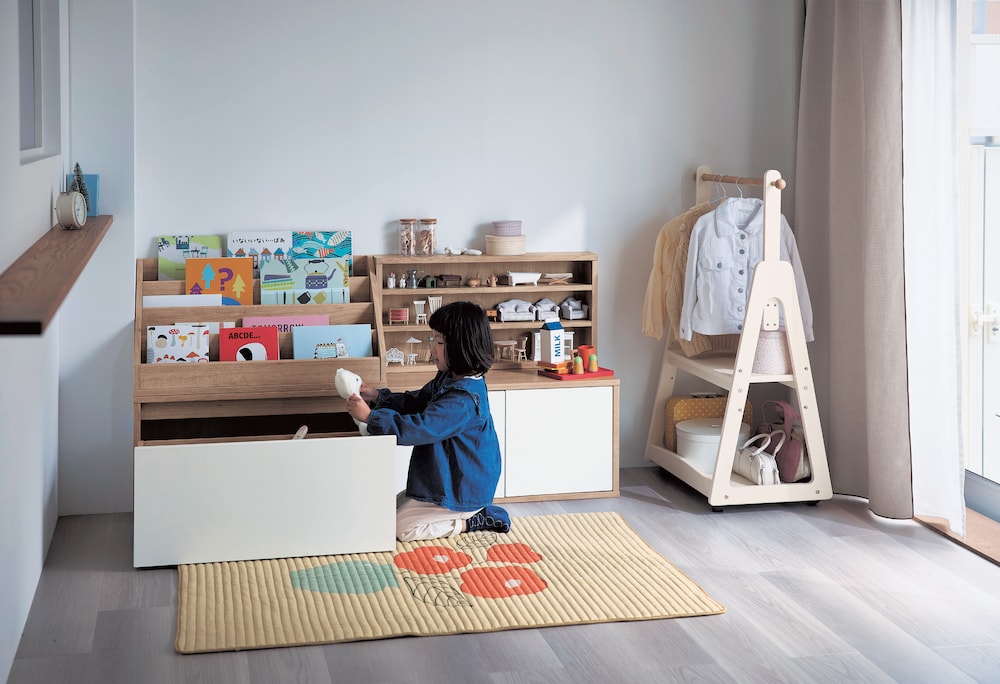 ホワイト×ナチュラル：子ども部屋に