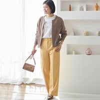 モデル身長168cm／M・股下70cm ※写真は撮影用のため股下+6cmになります。