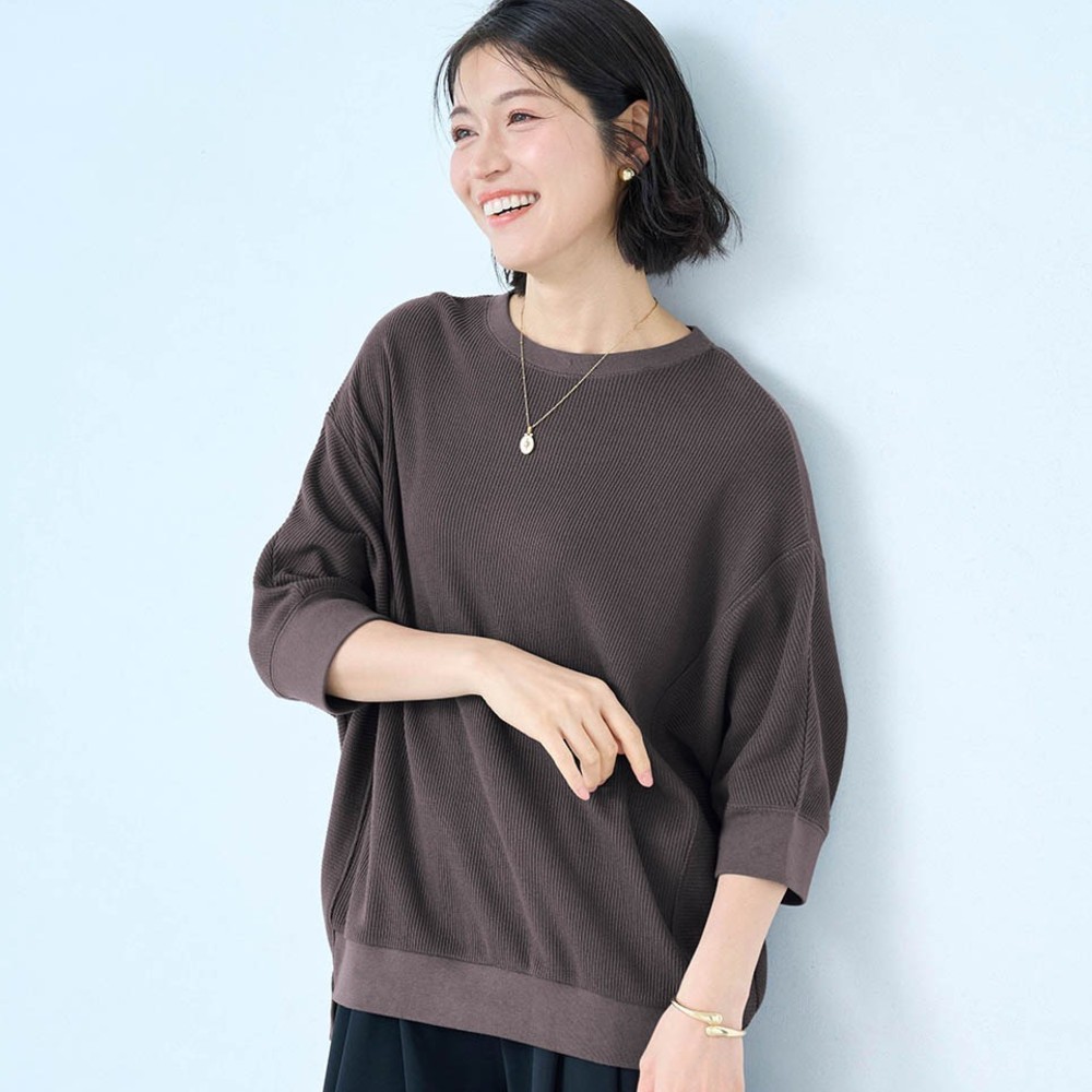 【スタイルノート/StyleNote】表情のある綿混ワイドカットソー