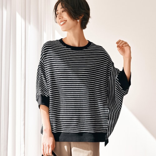 【新色追加】 表情のある綿混ワイドカットソー