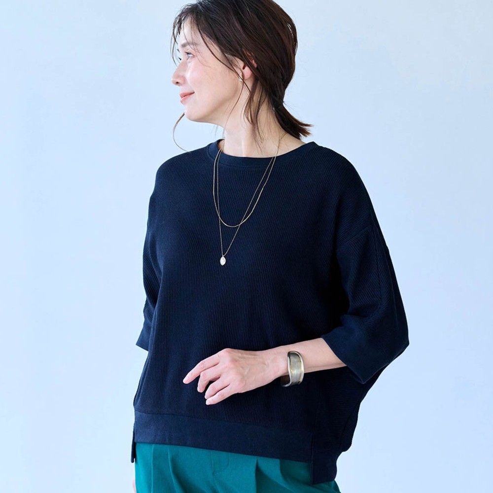 【スタイルノート/StyleNote】表情のある綿混ワイドカットソー