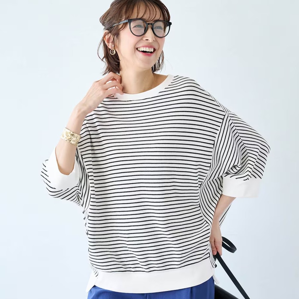 【スタイルノート/StyleNote】表情のある綿混ワイドカットソー