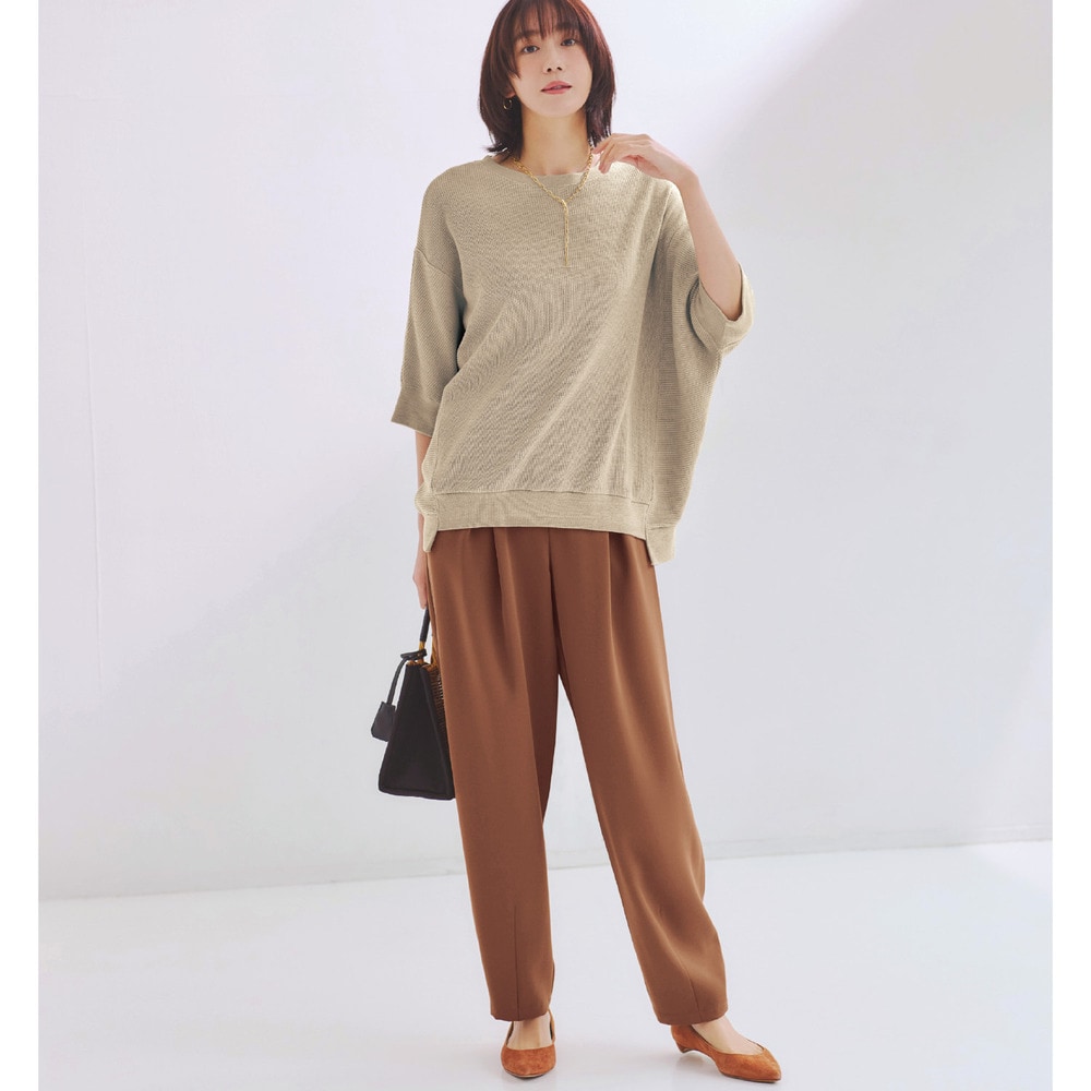 新色追加】 表情のある綿混ワイドカットソー(スタイルノート