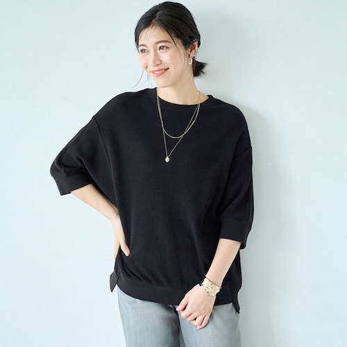 【新色追加】 表情のある綿混ワイドカットソー