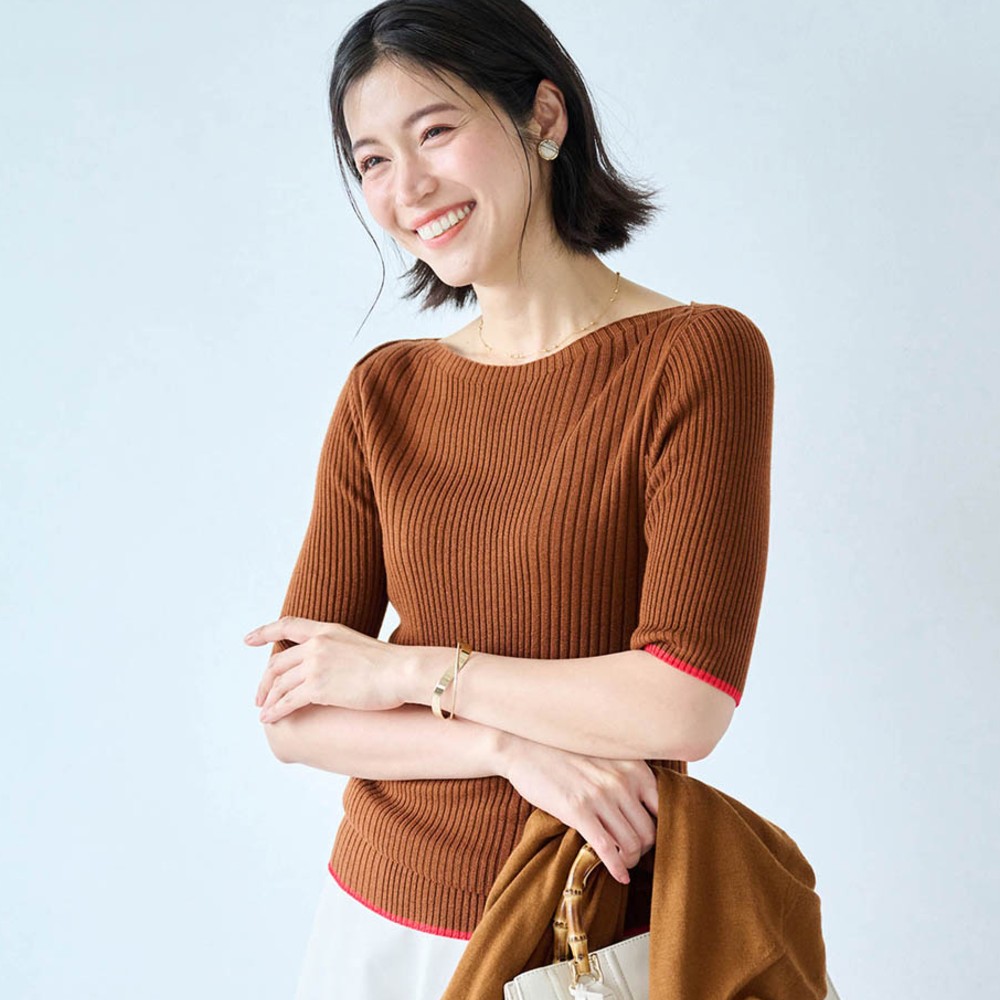 【スタイルノート/StyleNote】ラメ配色リブニット