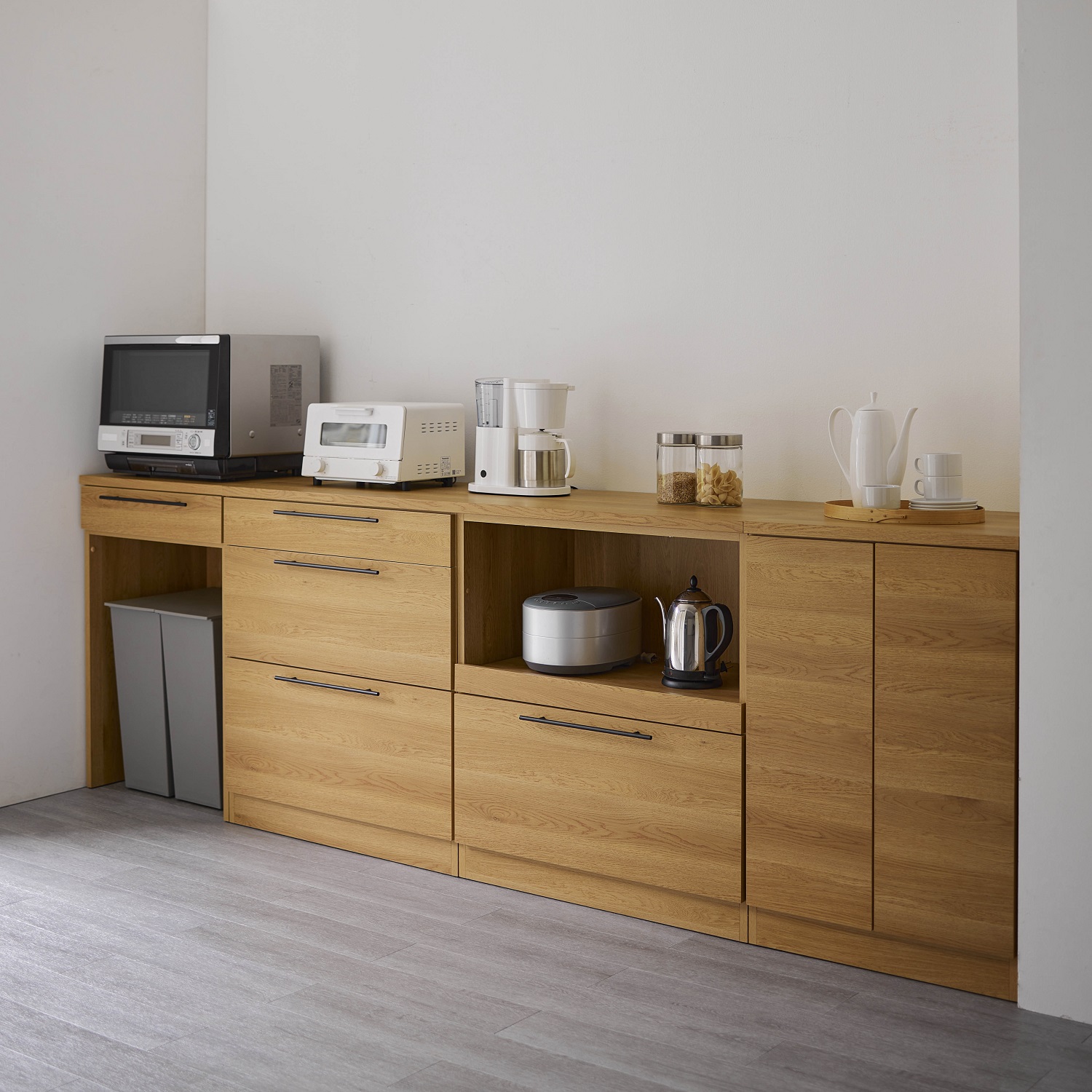 【BELLE MAISON DAYS】【幅1cmピッチサイズオーダー】組合せが選べるキッチンカウンター 連結用キャビネット[日本製]