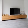 ーデザインー家族のこと・家のことを考えて作ったベルメゾンデイズの家具日本の住まいに合わせやすい、オーク材をイメージした木目調シートを使用無駄のないシンプルなデザインを、ブラックの土台で引き締めたスッキ