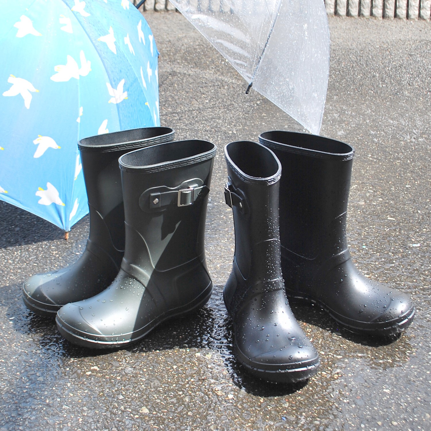 【リゲッタカヌー/RegettaCanoe】つま先ゆったりレインブーツ[3E]