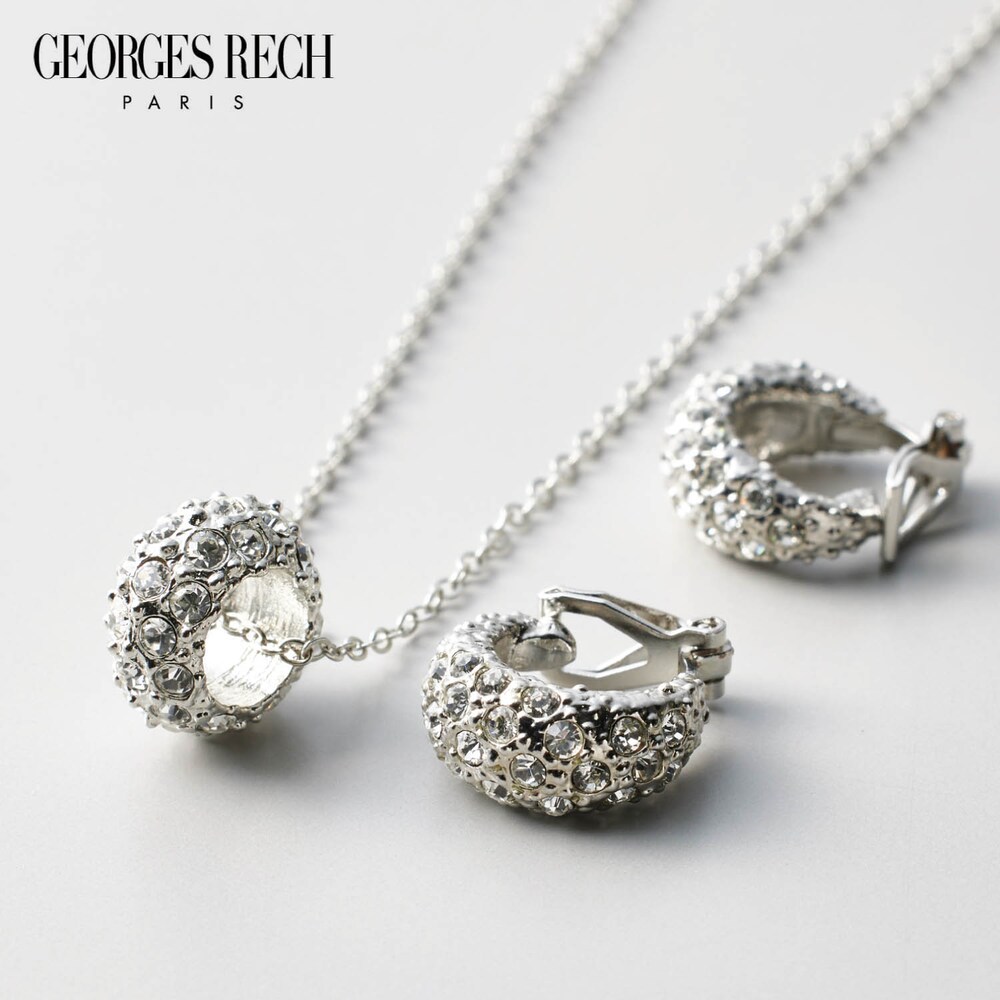 【ジョルジュレッシュ/GEORGES RECH】パヴェネックレス & イヤリングセット[日本製]