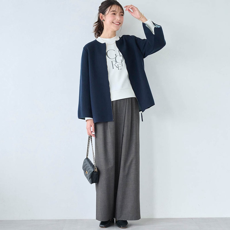 モデル身長170cm／M ※写真は撮影用のため股下+6cmになります。