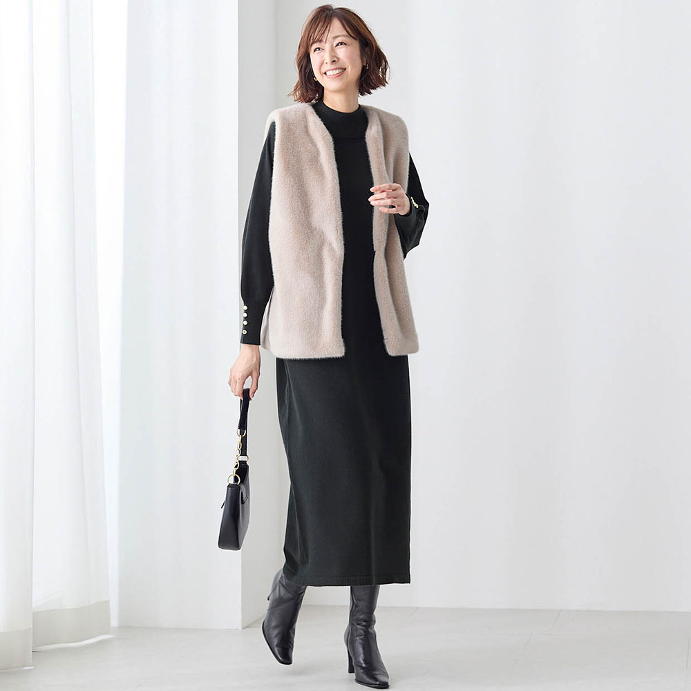 【スタイルノート/StyleNote】ファージレ & ニットワンピースのセット