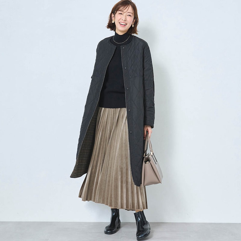 モデル身長169cm／M・総丈85cm ※写真は撮影用のため総丈+6cmになります。