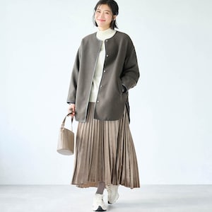 モデル身長168cm／M・総丈85cm ※写真は撮影用のため総丈+6cmになります。