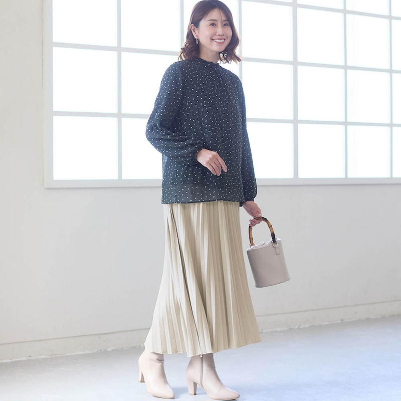 モデル身長168cm／M・総丈85cm ※写真は撮影用のため総丈＋6cmになります。