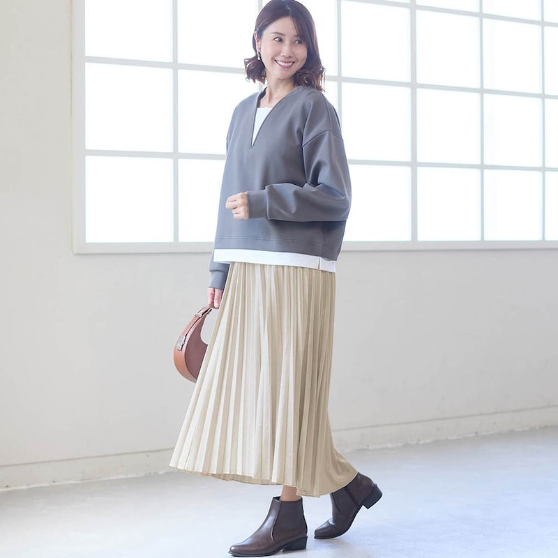 モデル身長168cm／M・総丈85cm ※写真は撮影用のため総丈＋6cmになります。