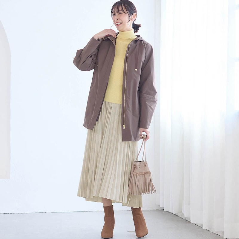 モデル身長169cm／M・総丈85cm ※写真は撮影用のため総丈＋6cmになります。