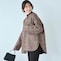 モデル身長170cm／M　ブラウンチェック側着用