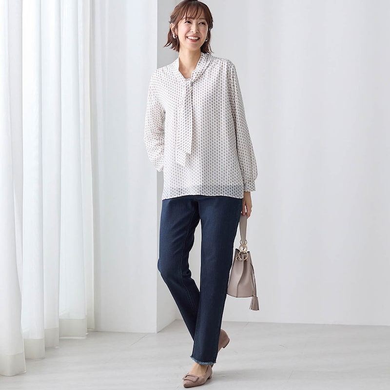 モデル身長169cm／64-91・股下68cm ※写真は撮影用のため股下+7cmになります。