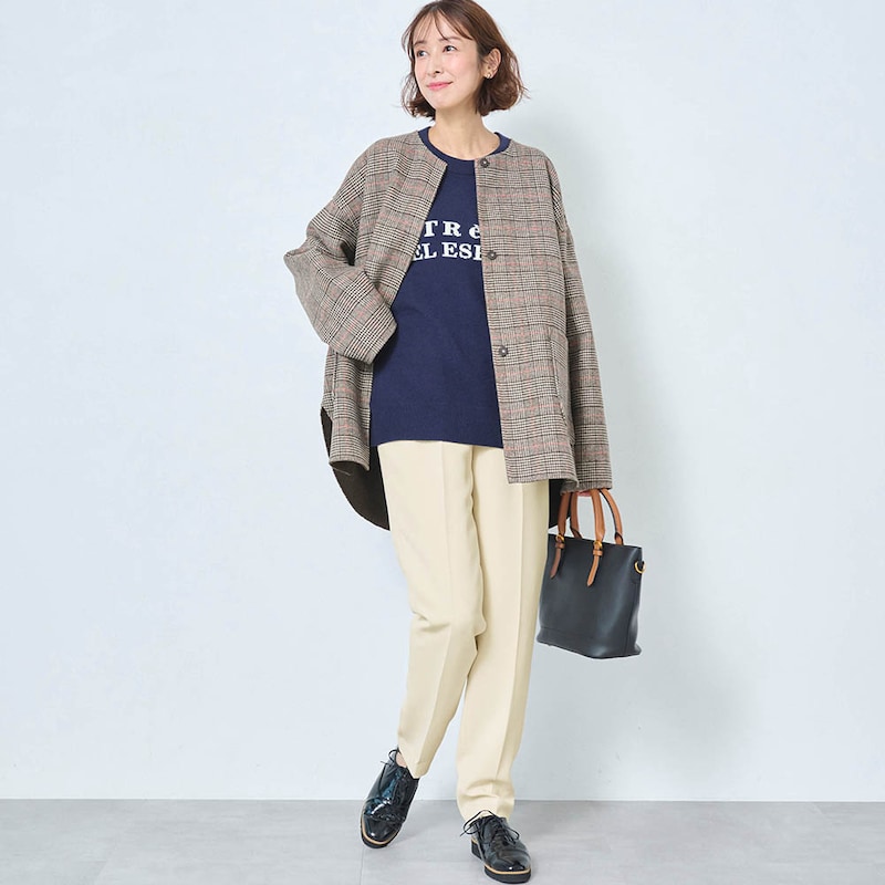 モデル身長169cm／M・股下68cm ※写真は撮影用のため股下+7cmになります。