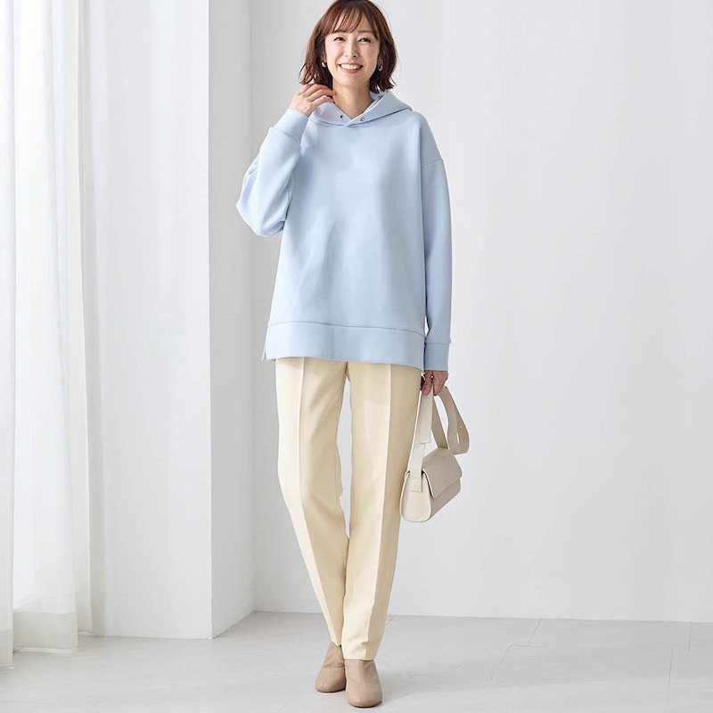 モデル身長169cm／M・股下68cm ※写真は撮影用のため股下+7cmになります。