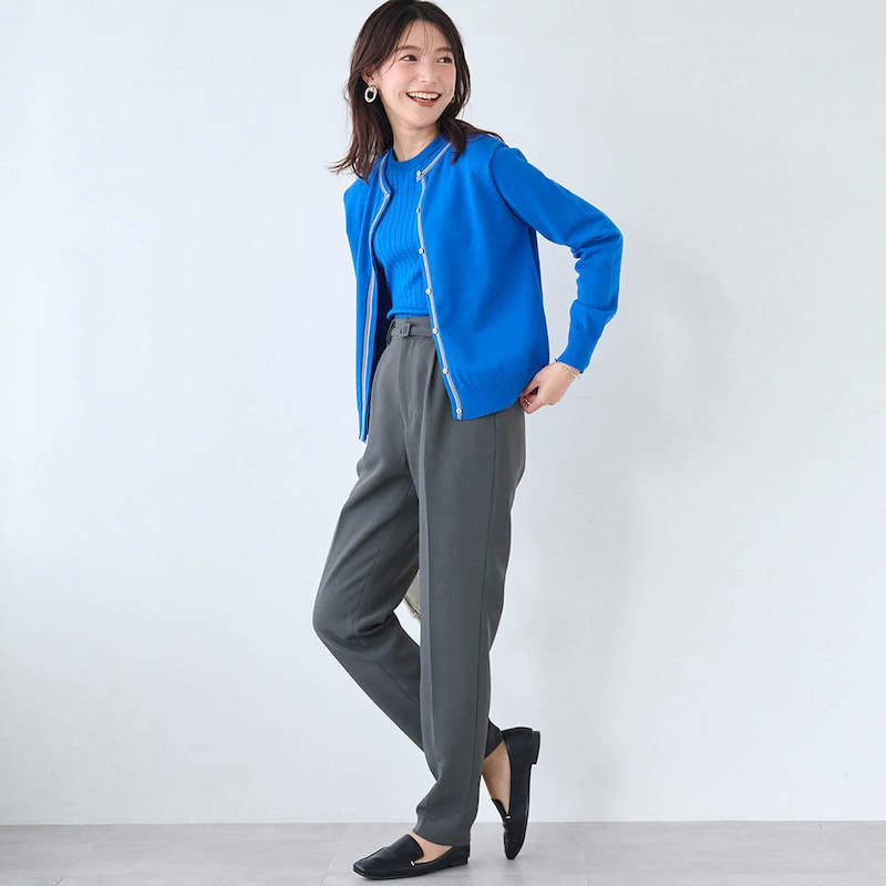 モデル身長170cm／M・股下68cm ※写真は撮影用のため股下+7cmになります。