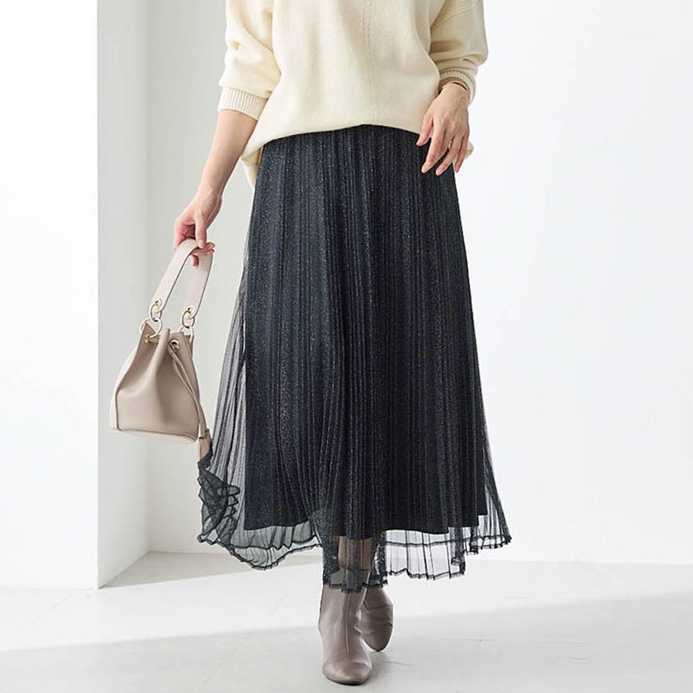 【スタイルノート/StyleNote】ツヤ感チュールプリーツスカート