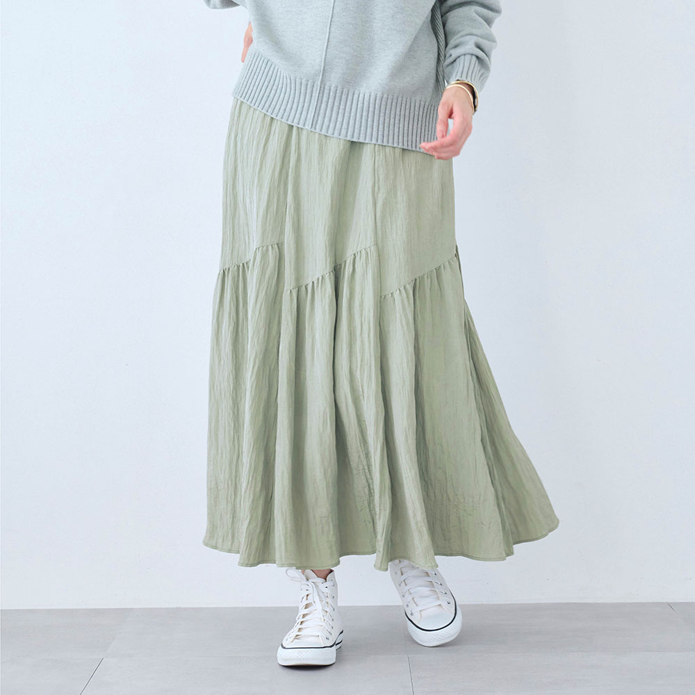 【スタイルノート/StyleNote】ツヤ切替えギャザースカート