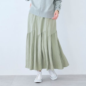 【スタイルノート/StyleNote】ツヤ切替えギャザースカート