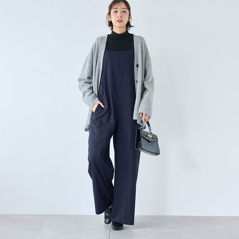 【スタイルノート/StyleNote】ストライプ柄オールインワン