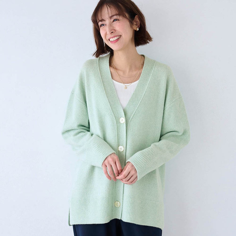 【スタイルノート/StyleNote】ウールカシミヤブレンドミドル丈カーディガン