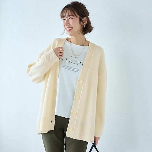ウールカシミヤブレンドミドル丈カーディガン