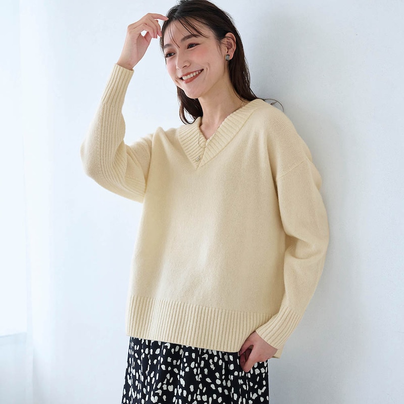 モデル身長170cm／M ＜アイボリー＞