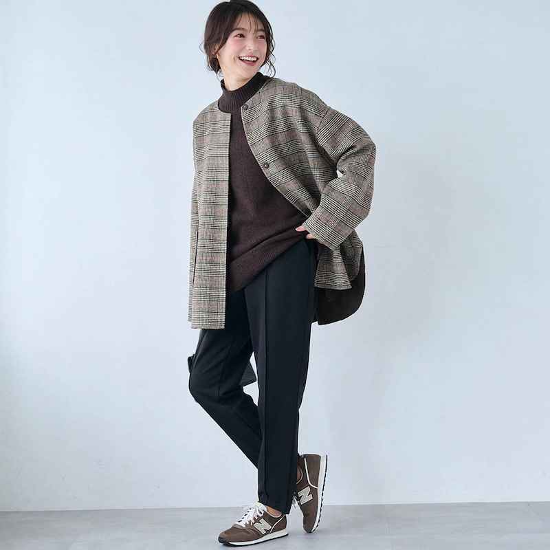 モデル身長170cm／M・股下66cm ※写真は撮影用のため股下+6cmになります。