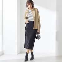 モデル身長169cm／M・総丈75cm ※写真は撮影用のため総丈+6cmになります。