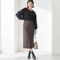 モデル身長168cm／M・総丈75cm ※写真は撮影用のため総丈+6cmになります。