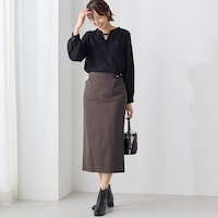 モデル身長169cm／M・総丈75cm ※写真は撮影用のため総丈+6cmになります。