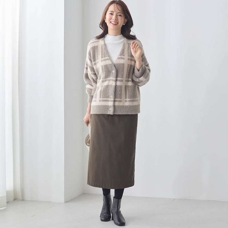 モデル身長167cm／M・総丈75cm ※写真は撮影用のため総丈+6cmになります。