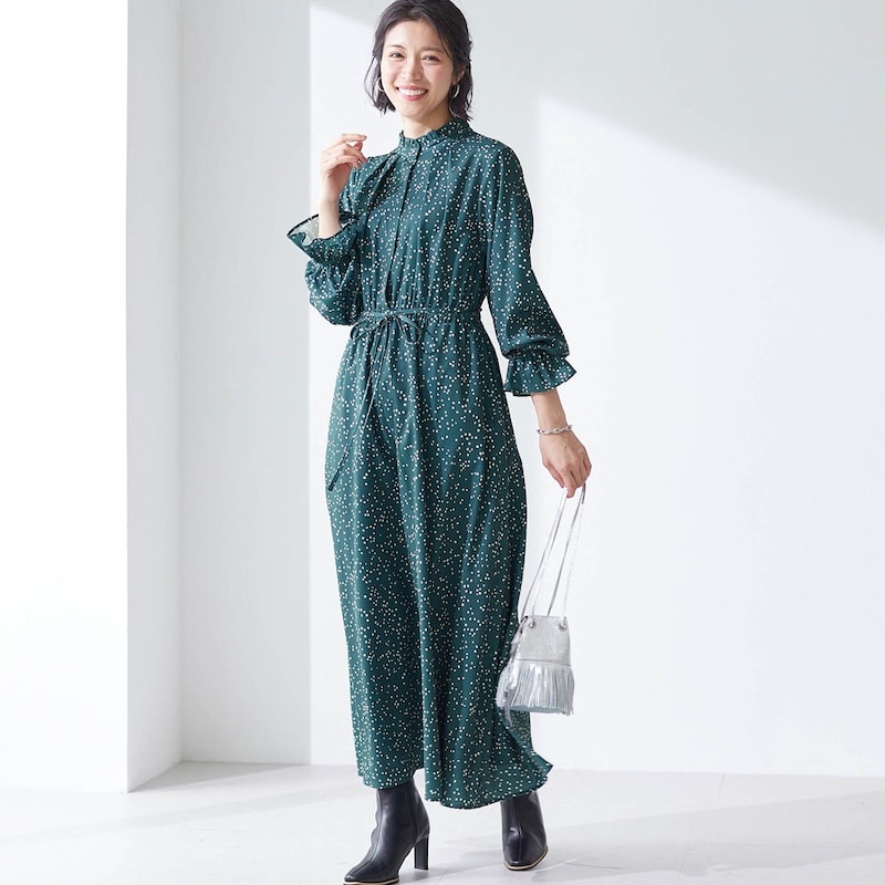 モデル身長168cm／M ※写真は撮影用のため着丈+9cmになります。