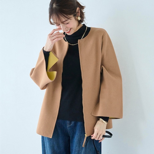 リラックスケープニットブルゾン
